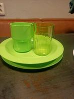 Groen plastic servies Camping servies, Caravans en Kamperen, Kampeeraccessoires, Zo goed als nieuw