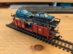 Fleischmann wagon met 4 auto's HO, Hobby en Vrije tijd, Modeltreinen | H0, Gebruikt, Wagon, Ophalen of Verzenden, Analoog