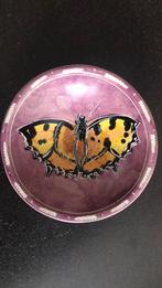 Schaaltje speksteen met vlinder, handgemaakt, Schaal, Rond, Ophalen of Verzenden, Zo goed als nieuw