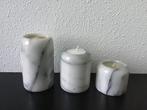 Set van 3 marmeren waxinelichtjes. Vintage Kaars houders., Ophalen of Verzenden, Zo goed als nieuw, Overige materialen, Minder dan 25 cm