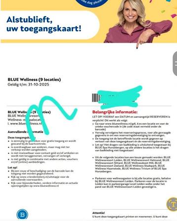 Tickets blue wellness sauna e-tickets. beschikbaar voor biedingen