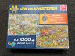 Jan van Haasteren - dubbele puzzel. BBQ party en food truck, Ophalen of Verzenden, 500 t/m 1500 stukjes, Gebruikt, Legpuzzel