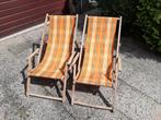 2 Retro Jaren 70 strandstoelen., Tuin en Terras, Tuinstoelen, Ophalen, Gebruikt