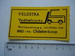 sticker oud Oldeberkoop Veldstra heftruck retro friesland, Verzenden, Zo goed als nieuw, Bedrijf of Vereniging