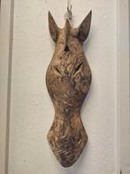 Houten zebra masker verouderd hout, Kwastje-over-Kastje, Nieuw, Ophalen of Verzenden, Kwastjeoverkastje@gmail.com
