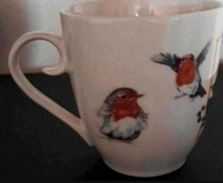 Beker Jet Roodborstje, Huis en Inrichting, Keuken | Servies, Zo goed als nieuw, Kop(pen) en/of Schotel(s), Overige stijlen, Ophalen of Verzenden