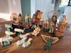 Vintage Kerststal figuren gips  set 21 stuks, Antiek en Kunst, Ophalen of Verzenden
