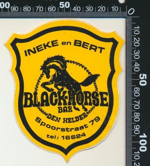 Sticker: Black Horse Bar - Den Helder, Verzamelen, Stickers, Zo goed als nieuw, Bedrijf of Vereniging, Ophalen of Verzenden
