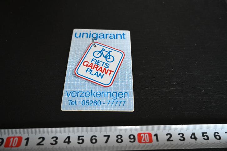 stickers UNIGARANT Fiets Garant Plan verzekeringen, Verzamelen, Stickers, Zo goed als nieuw, Ophalen