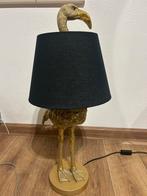 Goudkleurige Struisvogel Tafellamp met Zwarte Kap, Ophalen of Verzenden, Nieuw, Metaal, Minder dan 100 cm