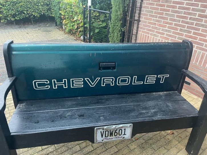 Chevrolet tuinbank ( tailgate bench), Tuin en Terras, Tuinbanken, Gebruikt, Overige materialen, Ophalen