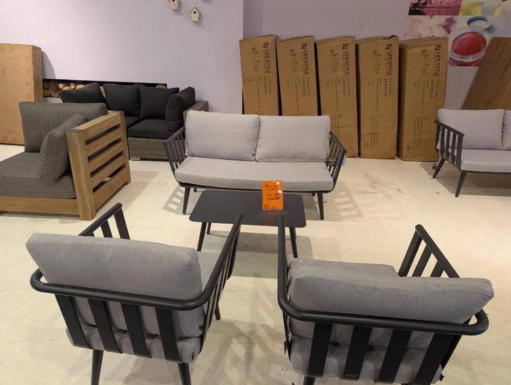 Paca stoelbank loungeset, Tuin en Terras, Tuinsets en Loungesets, Nieuw, Loungeset, Aluminium, 4 zitplaatsen, Ophalen