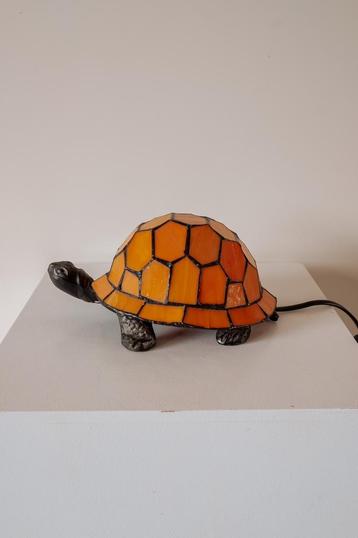 Vintage Tiffany schildpad lampje oranje  beschikbaar voor biedingen