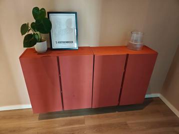 2x Ivar kasten Ikea, rood geverfd - afbeelding 2