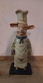 Houten varken, Franse chef, Ophalen, Gebruikt, Boerderijdier, Beeldje of Figuurtje