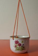 Retro vintage Wildflower hang bloempot / plantenhanger, Antiek en Kunst, Ophalen of Verzenden