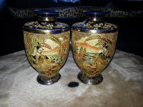 2 Antieke Kyoto vaasjes eind 1800, Antiek en Kunst, Antiek | Vazen, Ophalen of Verzenden