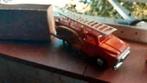 Blikken brandweer auto met ladder in orginele doos, Ophalen of Verzenden