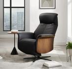 Relaxfauteuil zwart, Ophalen, Minder dan 75 cm, Nieuw, Leer