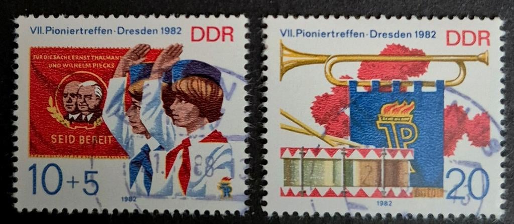 Michel 2724-2725 Pioniertreffen Dresden., Ophalen of Verzenden, DDR, Gestempeld