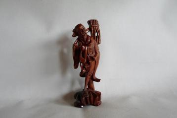 Chinees Beeld Hout Man Sikkel beschikbaar voor biedingen