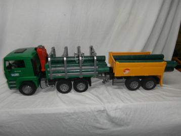 Brude MAN buizen vrachtwagen met kraan en aanhanger beschikbaar voor biedingen