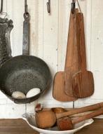 Brocante oude houten broodplankjes keukengerei set van 3, Ophalen of Verzenden