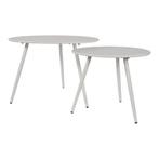 Bijzettafeltje Rafael metaal wit 60 x 41 cm, Info@edvonline.nl, Minder dan 50 cm, Metaal of Aluminium, Nieuw