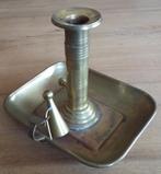 antiek bronzen kandelaar zuinigje met dover., Antiek en Kunst, Ophalen of Verzenden