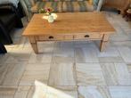 Grenenhouten salontafel met laden, Huis en Inrichting, Ophalen, Gebruikt, 100 tot 150 cm, 50 tot 75 cm