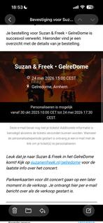 2 kaarten Suzan en Freek Zitplaats Goud, Tickets en Kaartjes, Drie personen of meer, Mei