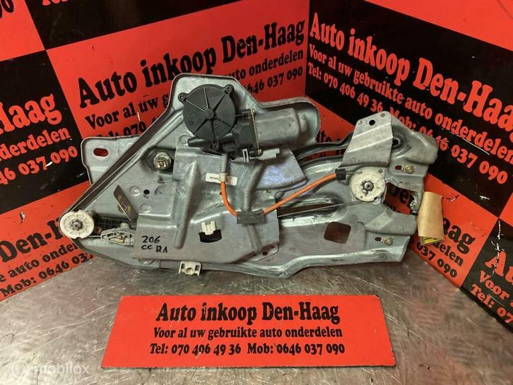 Peugeot 206 CC ('00-'07) Raammechanisme Rechtsachter, Auto-onderdelen, Ruiten en Toebehoren, Peugeot, Gebruikt, Ophalen of Verzenden