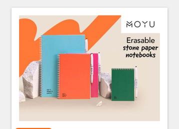Kortingscode 10 euro korting Moyu uitwisbaar notitieboek beschikbaar voor biedingen