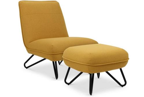 Lanterfant Jeroen, lounge stoel met voetenbank *NIEUW*, Huis en Inrichting, Fauteuils, Nieuw, Metaal, Stof, Ophalen of Verzenden