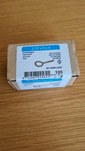 Schroefoog ijzer vermessingd 2,20x8x4mm 100 stuks beschikbaar voor biedingen