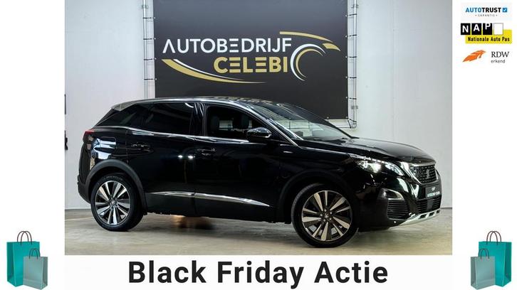 Peugeot 3008 1.2 PureTech GT Line 2016 ZWART DODEHOEK&RIJSTR, Auto's, Peugeot, Bedrijf, Te koop, 360° camera, ABS, Achteruitrijcamera