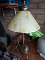 Vintage Tafellamp met Glazen Kap, Gebruikt, Vintage, Ophalen of Verzenden, Glas
