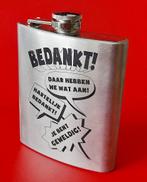 heupfles heupflacon platvink Bedankt !, Ophalen of Verzenden