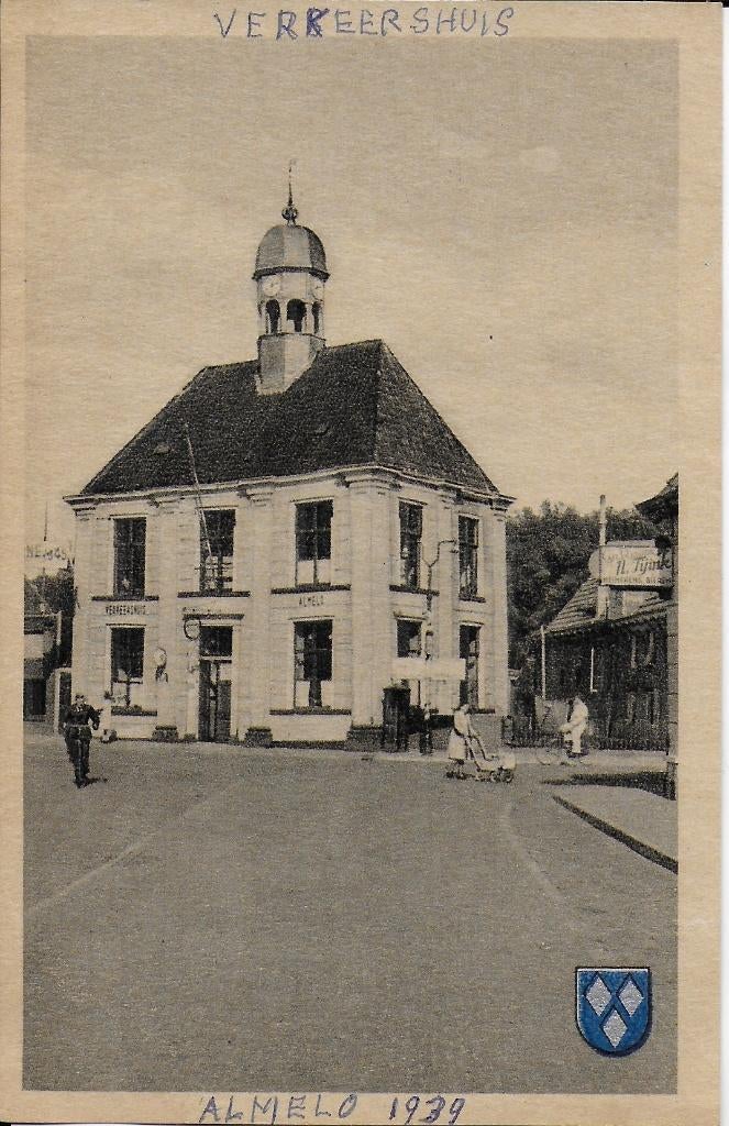Sus1015 Ongelopen oude ansichtkaart verkeershuis Almelo, Ophalen of Verzenden, 1920 tot 1940, Ongelopen, Overijssel