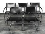 Set van 5 Matteo Grassi MG5 buisframe stoelen, Design, bauhaus, Zwart, Ophalen of Verzenden, Zo goed als nieuw