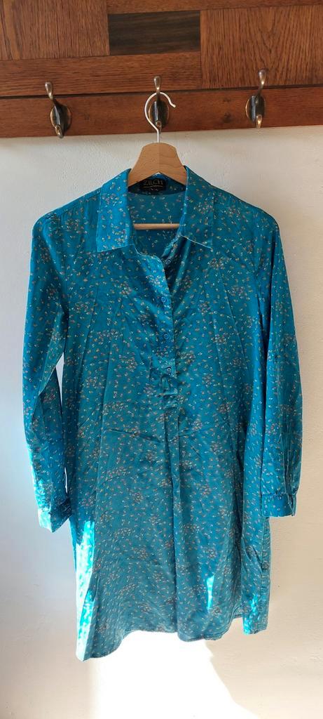 Mooie jurk petrol blauw Zilch Amsterdam XS valt ruim, Kleding | Dames, Jurken, Zo goed als nieuw, Maat 36 (S), Blauw, Ophalen of Verzenden