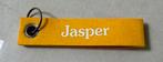 Sleutelhanger geel met naam Jasper 12,5 cm, Ophalen of Verzenden, Zo goed als nieuw