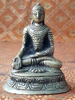 Mooi zwaar antiek Oosters brons beeldje van Boeddha 8,5 cm., Ophalen of Verzenden