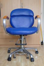 verstelbare kappersstoel, Huis en Inrichting, Stoelen, Ophalen, Zo goed als nieuw, Blauw, Eén