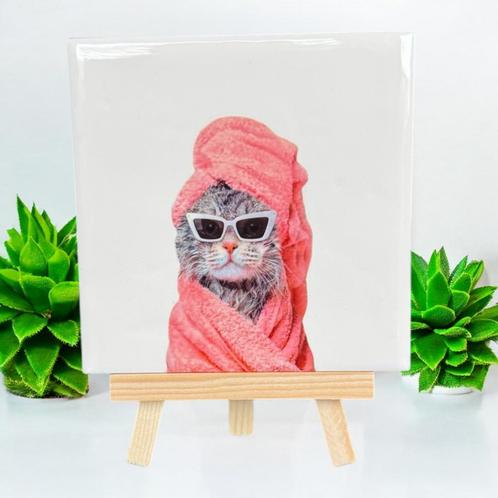 Wandtegel poes, Antiek en Kunst, Antiek | Wandborden en Tegels, Verzenden