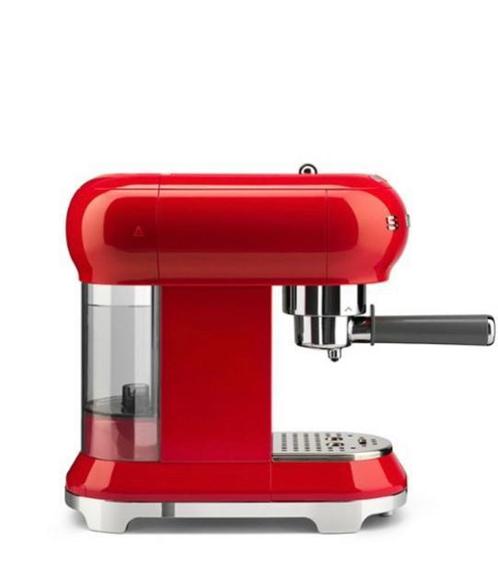 NEW - SMEG - 50's Style espressomachine/ PİSTONmachine RED, Witgoed en Apparatuur, Koffiezetapparaten, Nieuw, Stoompijpje, Ophalen of Verzenden