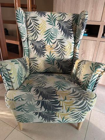 Ikea Strandmon oorfauteuil botanische print beschikbaar voor biedingen