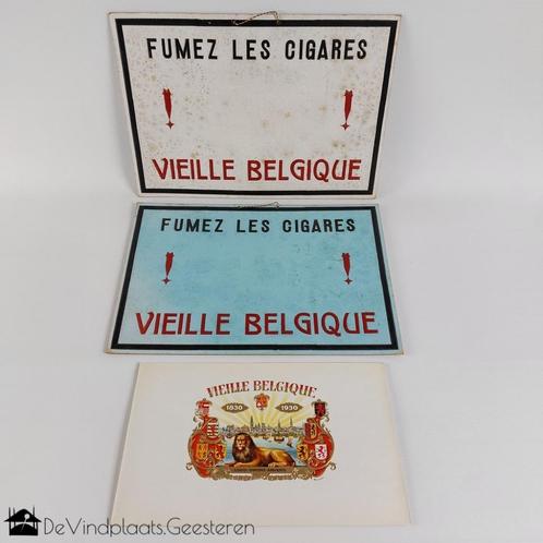 Vieille Belgique Antwerpen oude sigaren reclameborden, Verzamelen, Rookartikelen, Aanstekers en Luciferdoosjes, Gebruikt, Overige typen