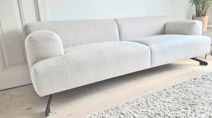 Stijlvolle wit/beige  bank, Huis en Inrichting, Banken | Bankstellen, Nieuw, Rechte bank, Driepersoons, 200 tot 250 cm, 75 tot 100 cm