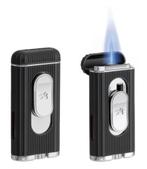 XIKAR SIGAARAANSTEKER HEDRON FLATJETFLAME BLACK-CHROME sas51, Verzenden, Nieuw, Aansteker
